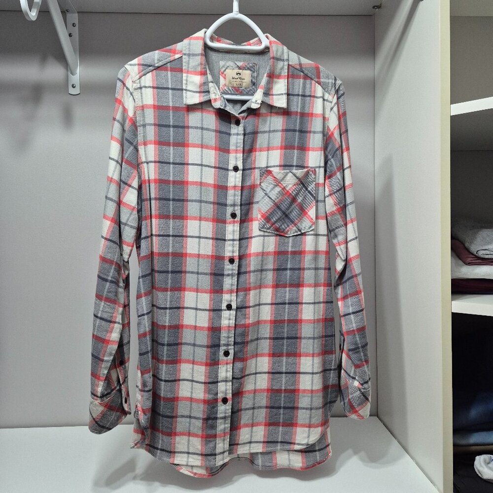 Wind River Gray/White/Red Plaid Shirt